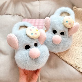 달콤한 소녀심 요리 쥐면 슬리퍼 2026 가을 겨울 신상 기모 보온 겉옷 백합