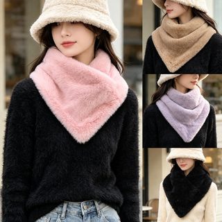 맞춤형 가을과 겨울 보온 삼각 목도리 여성스러움 백합 모피 모직 목도리 목도리 모모 목도리
