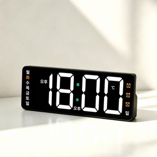 LED 디지털 탁상시계 온습도 표시 음성감지 타이머 학생용 알람시계