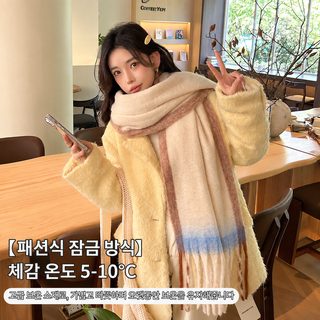 구미 신상 모조 캐시미어 가을 겨울 목도리 남녀 가을 겨울 백합 합색 그라