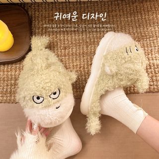 겨울 보온 캐릭터 상어 홈 면 슬리퍼 여자 귀여운 털털 슬리퍼 실내 미끄럼