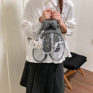 KOCDR 여성 리본 레이스 미니 백팩 2026 신상 학생 통학 캐주얼 여행 가방
