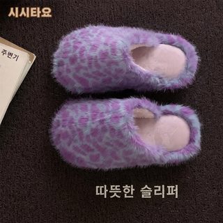 블루 털 괴물 캐릭터 겨울 털 슬리퍼 도파민 컬러 미끄럼 방지 실내화