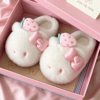 소홍서 대박 정품 귀여운 Kitty 면 슬리퍼 가정 실내 겨울 두꺼운 바닥 기모