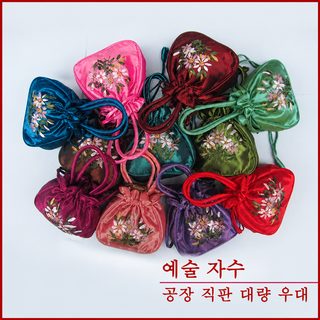 휴대용 이빨 수공 리본 자수 가방 주머니 민족풍 신중식 국풍 다색 선택 공