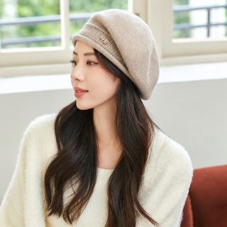 여성 겨울 울 니트 베레모 무지 방한 화가 모자 데일리 패션 빵모자