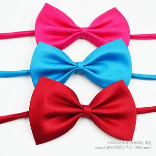 아동 반려동물 나비넥타이 단색 보타이 헤어 장식 가슴 코사지 6.5cm 11cm