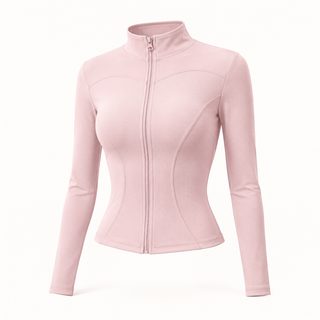 聚衣堂纯色基础瑜伽服外套裸感紧身透气立领运动健身上衣女