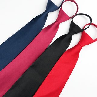 남성 단색 지퍼 넥타이 44cm 늘어지기 쉬운 게으른 작업복 편한 정장 비즈니