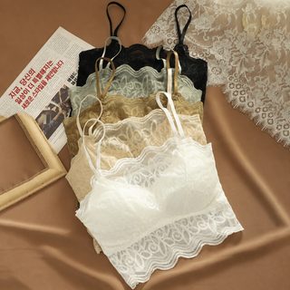 샹카람 프랑스풍 섹시 레이스 백리스 브라렛 가슴 감싸는 탱크톱 여성 브라