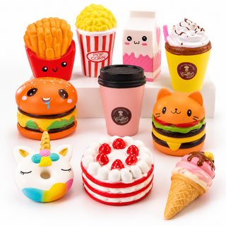仿真蛋糕汉堡慢回弹Squishy 独角兽发泄减压道具解压捏捏玩具工厂