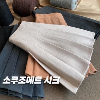 고품질 플리츠 스커트 여자 가을 겨울 스커트 모직 두꺼운 하이웨이스트 스커트 블랙 날씬해 보이는 큰 사이즈 a자 스커트
