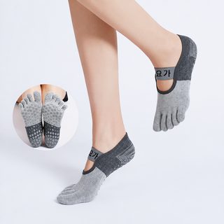 요가 양말 미끄럼 방지 양말 전문 여자 다섯 손가락 배색 양말 헬스 운동 필