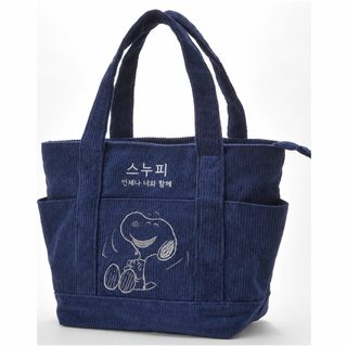 현물 일본계 가을/겨울 귀여운 스루피 코듀로이 토트백 캐주얼 백합 학생