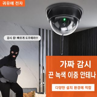 가정용 모형 CCTV 카메라 가짜 감시카메라 광각 반구형 LED 점멸 방범 장식