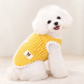 강아지 고양이 겨울 털조끼 소형견 보온 반려동물 의상