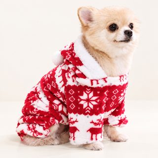 강아지 고양이 코랄 플리스 옷 초유연 크리스마스 겨울 보온 반려동물 가정