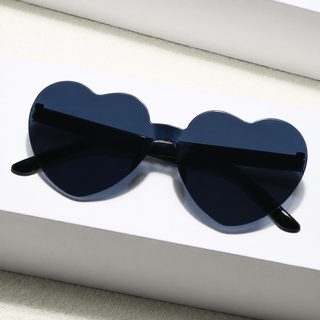 하트 무테 선글라스 UV400 컬러 렌즈 패션 안경 파티 공연용