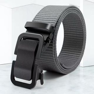 남성 자동 단추 아웃도어 캔버스 벨트 두꺼운 내마모성 나일론 벨트 남성