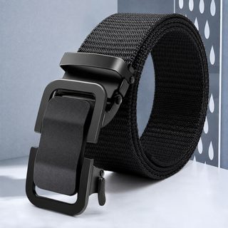 남녀공용 PP 캔버스 나일론 벨트 무공 자동버클 허리띠 120cm 150cm 탄력형 캐