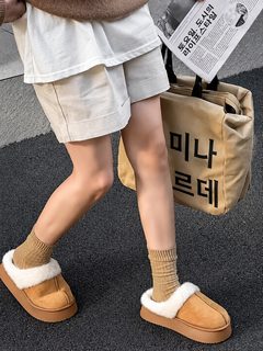 여성 남녀공용 털안감 두꺼운 미끄럼방지 3.5cm 실내 겨울 털 슬리퍼 커플 홈