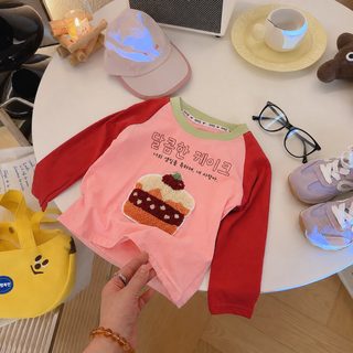 남아 아동 긴팔 티셔츠 순면 라운드넥 봄가을 데일리 이너웨어 캐릭터 프린
