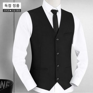 남성 정장 조끼 스트라이프 린넨 혼방 비즈니스 웨딩 신랑 들러리 조끼