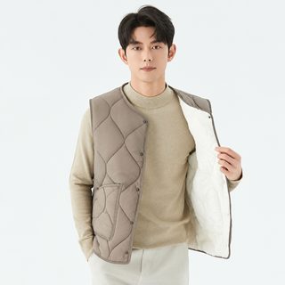 남녀공용 겨울 기모 패딩 조끼 2502 남성 경량 누빔 캐주얼 보온 베스트