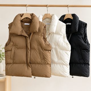 여성 하이넥 패딩 조끼 루즈핏 가을 겨울 데일리 베스트