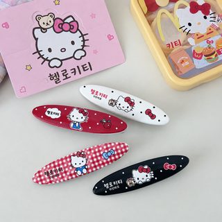 네 가지 롱 타원kt 롱 사이드 클립 귀여운 소녀심 달콤한 캐릭터 오리부리