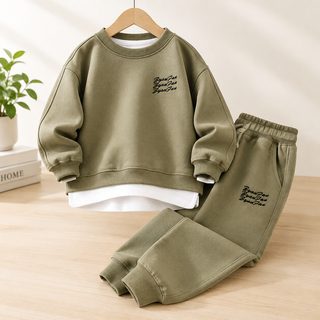 아동 봄가을 레이어드 맨투맨 조거팬츠 상하복 세트