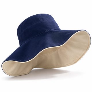 한국판 신상 플러스 양면 어부모 여자 여름날 15cm 챙 늘려 나들이 차양모 자