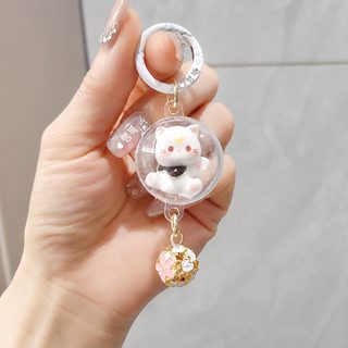 아이디어 캐릭터 귀여운 입체 고양이 방울 풍경 열쇠고리 정교한 왕홍 걸이