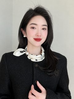 2025 신형 봄여름 얇은 진주 목걸이 마그네틱 단추 게으른 스카프 여자 펜던트 목도리 쇄골사슬 스카프