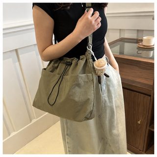 여성용 심플 캐주얼 옥스퍼드 토트백 대용량 숄더 크로스백 데일리 가방