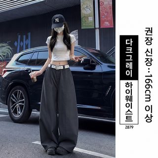 여성 브라운 코듀로이 커브 팬츠 2026 가을 하이웨이스트 루즈핏 와이드 일