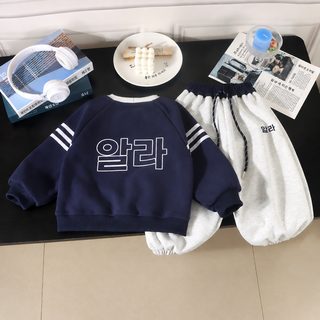 아동 가을 맨투맨 투피스 세트 남녀공용 캐릭터 루즈핏 면 혼방 긴팔 상하