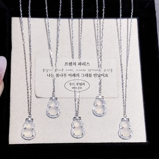 신중식 리본 조롱박 목걸이 여성 국조 패션 청신하고 달콤한 백옥수 펜던트 쇄골 사슬