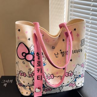 KT 고양이 캔버스 가방 귀여운 핸드백 대용량 토트 패션 캐릭터 가방 헬로키티 학생 숄더백