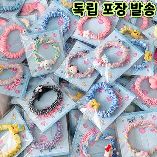 귀여운 캐릭터 소시지 컬 헤어끈 여성 아동용 고탄력 머리끈 데일리 헤어
