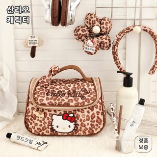 삼려갈매기 2026 정품 라이선스 HelloKitty 호피 파우치 여성 대용량 수납 달콤 쿨 핸드백