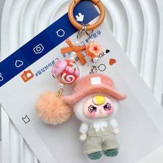 벨벳 캠핑풍 아이 세 살 귀여운 피규어 소녀 가방 걸이 대외무역 귀여운 학생 걸이 열쇠고리