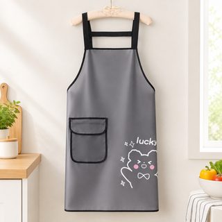 방수 기름방지 TPU 앞치마 주방 수영장 이발소 성인 민소매 카툰 프리사이즈