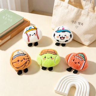 카툰 스포츠공 자수 브로치 DIY 부자재 키링 가방 액세서리 테니스 농구 야