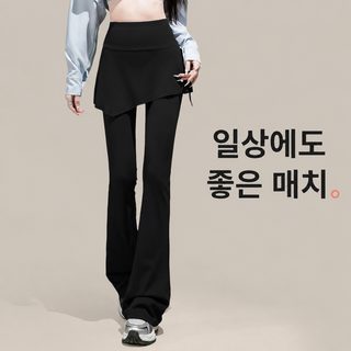 아미르 여성 샤크 레깅스 가랑이 커버 가짜 2벌 스타일 플레어 요가 헬스 타