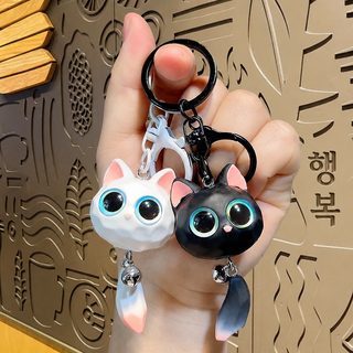 창의력 귀여운 큰 눈 고양이 열쇠고리 부품 남녀 자동차 열쇠고리 커플 책