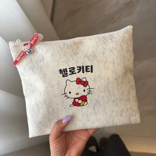 Hello Kitty 큐티 클러치 클러치 대용량 외출 백팩 휴대용 클러치 화장품 수납팩