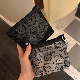투명 망사 kitty 보정 가방 귀엽다 여행 작다 휴대용 외출 파우치 실용 제로