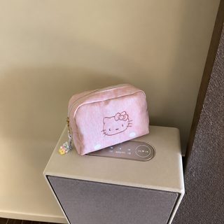 핑크 자수 KT 고양이 파우치 휴대용 대용량 수납팩 소녀심 큐티 캐릭터 세면팩