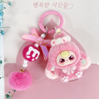 크로스보더 벨벳 디저트 세 살 아이 액세서리 부품 만화 귀염둥이 열쇠고리 가방 걸이 생방송 붐 놀이 작은 걸이